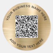 QR-Code oder Logo-Werbegold Runder Aufkleber (Vorderseite)