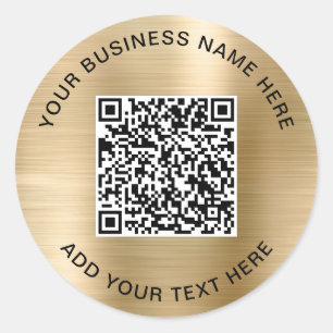 QR-Code oder Logo Werbegold Runder Aufkleber