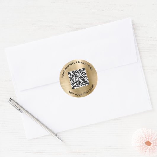 QR-Code oder Logo-Werbegold Runder Aufkleber (Umschlag)