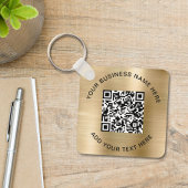 QR-Code oder Logo-Werbegold Schlüsselanhänger