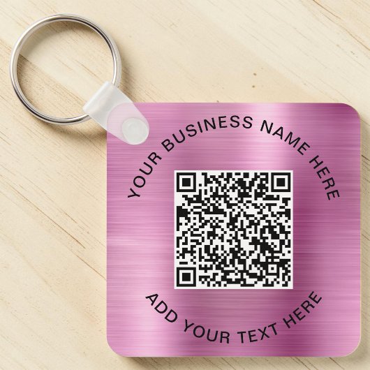 QR-Code oder Logo-Werbepinke Schlüsselanhänger