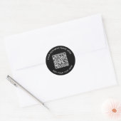 QR-Code oder Logo Werbeschwarz Runder Aufkleber (Umschlag)