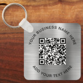 QR-Code oder Logo-Werbesilber Schlüsselanhänger (Vorderseite)