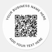 QR-Code oder Logo-Werbung Runder Aufkleber (Vorderseite)