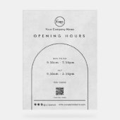 QR-Code-Öffnungszeiten für Black Arch Company Acrylschild (Vorderseite)