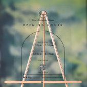 QR-Code-Öffnungszeiten für Black Arch Company Acrylschild (Neutral)