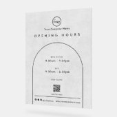 QR-Code-Öffnungszeiten für Black Arch Company Acrylschild (Winkel)