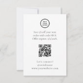 QR Code Ohrring Schmuckanzeigekarte RSVP Karte (Rückseite)