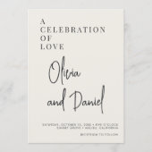 QR-Code Oliven Grün Schrift Foto Hochzeit Einladung (Vorderseite)
