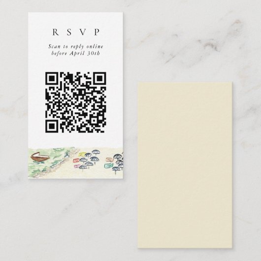 QR Code Online Beach Positano Website UAWG Begleitkarte (Vorne/Hinten)