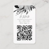QR-Code Online-Foto Black Floral Website UAWG Visitenkarte (Vorderseite)