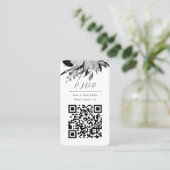 QR-Code Online-Foto Black Floral Website UAWG Visitenkarte (Stehend Vorderseite)