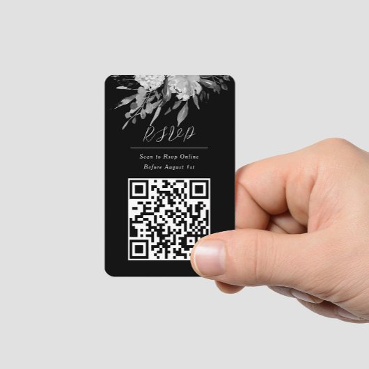 QR-Code Online-Foto Black Floral Website UAWG Visitenkarte