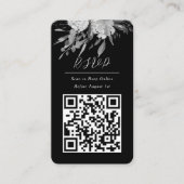 QR-Code Online-Foto Black Floral Website UAWG Visitenkarte (Vorderseite)