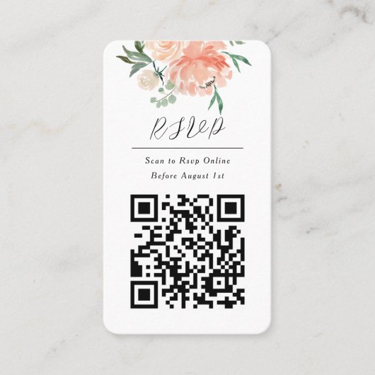 QR-Code Online-Foto Floral UAwg Response-Karte Visitenkarte (Vorderseite)