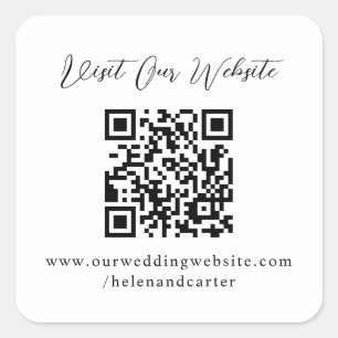 QR-Code Online-Hochzeitsseite Quadratischer Aufkleber