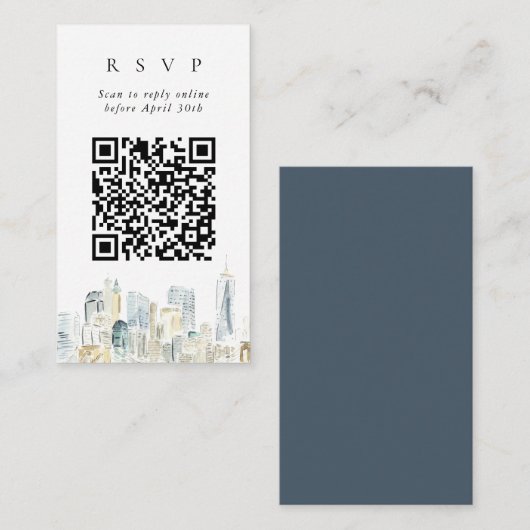 QR Code Online New York City Skyline Website UAWG Begleitkarte (Vorne/Hinten)