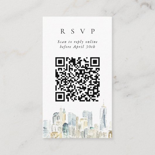 QR Code Online New York City Skyline Website UAWG Begleitkarte (Vorderseite)