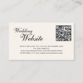 QR code online RSVP classic script website wedding Begleitkarte (Vorderseite)