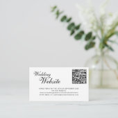 QR code online RSVP classic script website wedding Begleitkarte (Stehend Vorderseite)