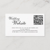 QR code online RSVP classic script website wedding Begleitkarte (Vorderseite)