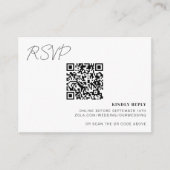QR-Code Online RSVP-Karteneinsteckung für Hochzeit Begleitkarte (Vorderseite)