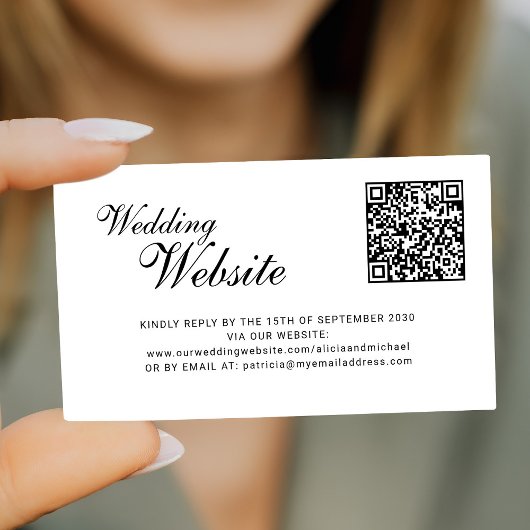 QR-Code Online-RSVP-Klassikskript-Website Hochzeit Begleitkarte