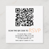 QR code online RSVP modern peach wedding Begleitkarte (Vorderseite)