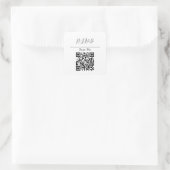 QR-Code Online RSVP Quadratischer Aufkleber (Tasche)