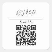 QR-Code Online RSVP Quadratischer Aufkleber (Vorderseite)