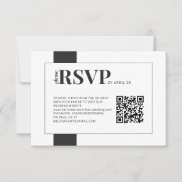 QR-Code Online-UAWG fett minimale Hochzeit RSVP Karte