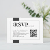 QR-Code Online-UAWG fett minimale Hochzeit RSVP Karte (Stehend Vorderseite)