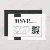 QR-Code Online-UAWG fett minimale Hochzeit RSVP Karte (Vorne/Hinten)