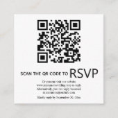 QR-Code Online-UAWG Foto Schwarz-Weiß-Hochzeit Begleitkarte (Vorderseite)