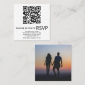QR-Code Online-UAWG Foto Schwarz-Weiß-Hochzeit Begleitkarte (Vorne/Hinten)