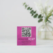 QR-Code online UAWG fuchsia rosa Hochzeit scannen Begleitkarte (Stehend Vorderseite)