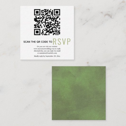 QR-Code online UAWG Green Hochzeitskarte Begleitkarte (Vorne/Hinten)