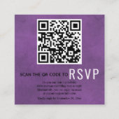 QR-Code online UAWG lila gefärbte Hochzeit En Begleitkarte (Vorderseite)