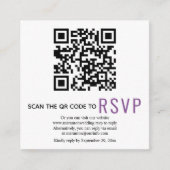 QR-Code online UAWG lila gefärbte Hochzeit Enclosu Begleitkarte (Vorderseite)
