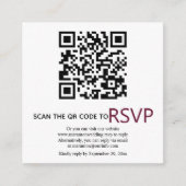 QR-Code online UAWG moderne burgundische Hochzeit Begleitkarte (Vorderseite)
