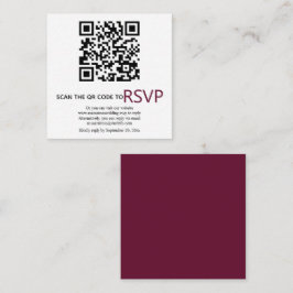 QR-Code online UAWG moderne burgundische Hochzeit Begleitkarte