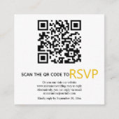 QR-Code online UAWG moderne gelbe Hochzeit Begleitkarte (Vorderseite)