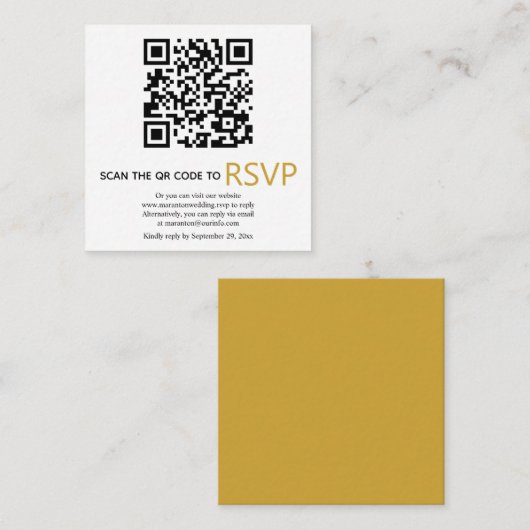 QR-Code online UAWG moderne Goldhochzeit Begleitkarte (Vorne/Hinten)