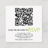QR-Code online UAWG moderne, hellgrüne Hochzeit Begleitkarte (Vorderseite)