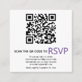 QR-Code online UAWG moderne lila Hochzeit Enclosur Begleitkarte (Vorderseite)