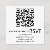 QR-Code online UAWG moderne Schwarz-Weiß-Hochzeit Begleitkarte (Vorderseite)