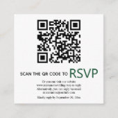 QR-Code online UAWG moderne Smaragdgrüne Hochzeit Begleitkarte (Vorderseite)