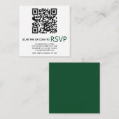 QR-Code online UAWG moderne Smaragdgrüne Hochzeit Begleitkarte (Vorne/Hinten)