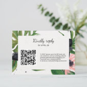 QR Code Online UAWG tropische Hochzeit RSVP Karte (Stehend Vorderseite)