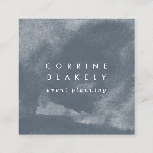 QR-Code Online-Website Blue Boho Quadratische Visitenkarte (Vorderseite)